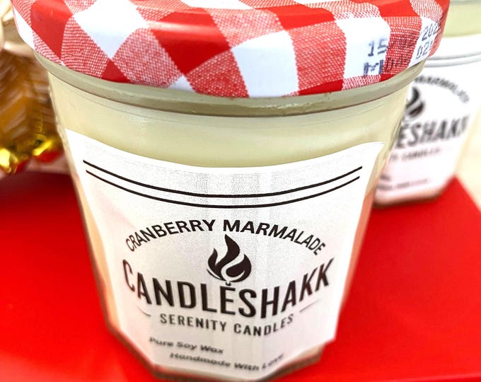 Handmade Cranberry Marmalade Soy Wax Candle: A Cozy Burst of Sweet & Tart Warmth