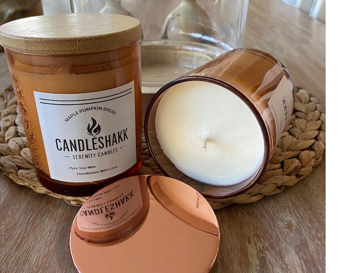 Handmade Pure Soy Wax Candle   With  Maple Pumpkin Bread Fragrance