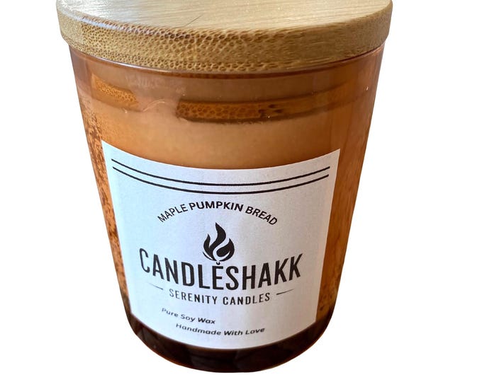 Handmade Pure Soy Wax Candle   With  Maple Pumpkin Bread Fragrance