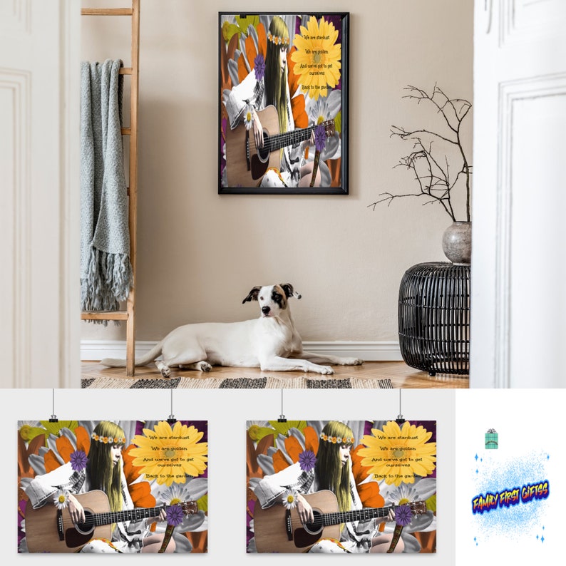 Joni Mitchell Woodstock Lyrics Poster Etsy