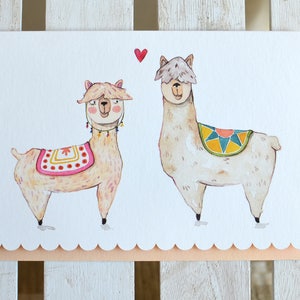 Big Llama Love Anniversary card for him, Llama card, Alpaca Card, Funny Valentines Day Card, Love Card, Cute Birthday Card, Wedding Card image 1