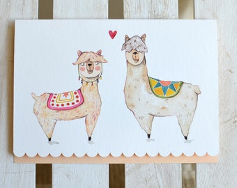 Big Llama Love- Anniversary card for him, Llama card, Alpaca Card, Funny Valentines Day Card, Love Card, Cute Birthday Card, Wedding Card