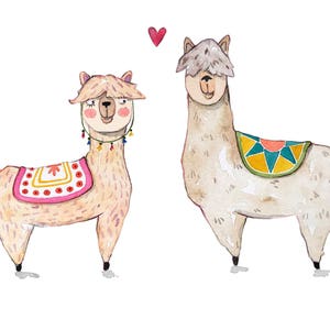 Big Llama Love Anniversary card for him, Llama card, Alpaca Card, Funny Valentines Day Card, Love Card, Cute Birthday Card, Wedding Card image 3