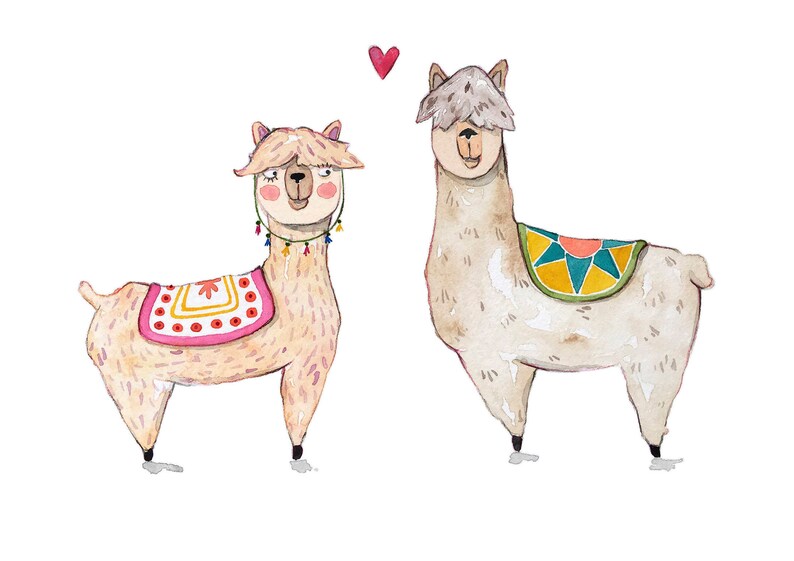 Big Llama Love Anniversary card for him, Llama card, Alpaca Card, Funny Valentines Day Card, Love Card, Cute Birthday Card, Wedding Card image 3