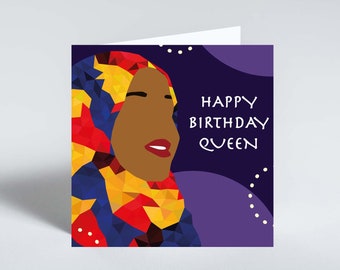 Muslim Woman Birthday Card, Silver Gems, Leanne Creative