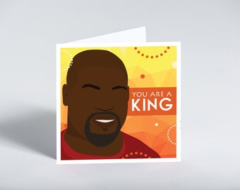 You Are A King Greeting Card - Black Man Illustration, Father's Day