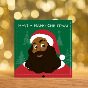 Have a happy Christmas greeting card featuring black Santa/Father Christmas image 2