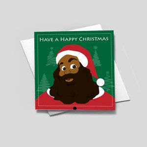 Have a happy Christmas greeting card featuring black Santa/Father Christmas image 1
