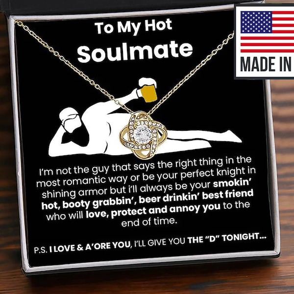 To My Hot Soulmate Necklace, Gift for Wife, Girlfriend, Anniversary Gift, Christmas Gift for Soulmate, Soulmate Gift, Soulmate necklace