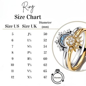 Celestial Pandora Sun & Moon Ring Set Sterling Silver Ring Pandora Sun Ring Pandora Moon Rings Friendship Rings Couples Ring Set zdjęcie 7