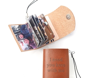 Personalized Leather Photo Album Keychain - Couples Gift for Boyfriend, Anniversary Gifts, Boyfriend Birthday Gift, Boyfriend Christmas Gift