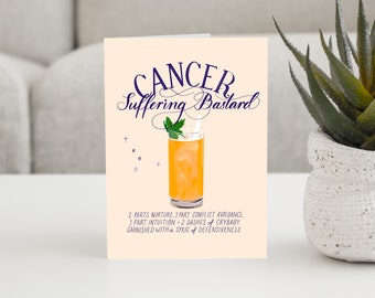 Cancer Birthday Card: Suffering Bastard Cocktail - Funny Birthday Card