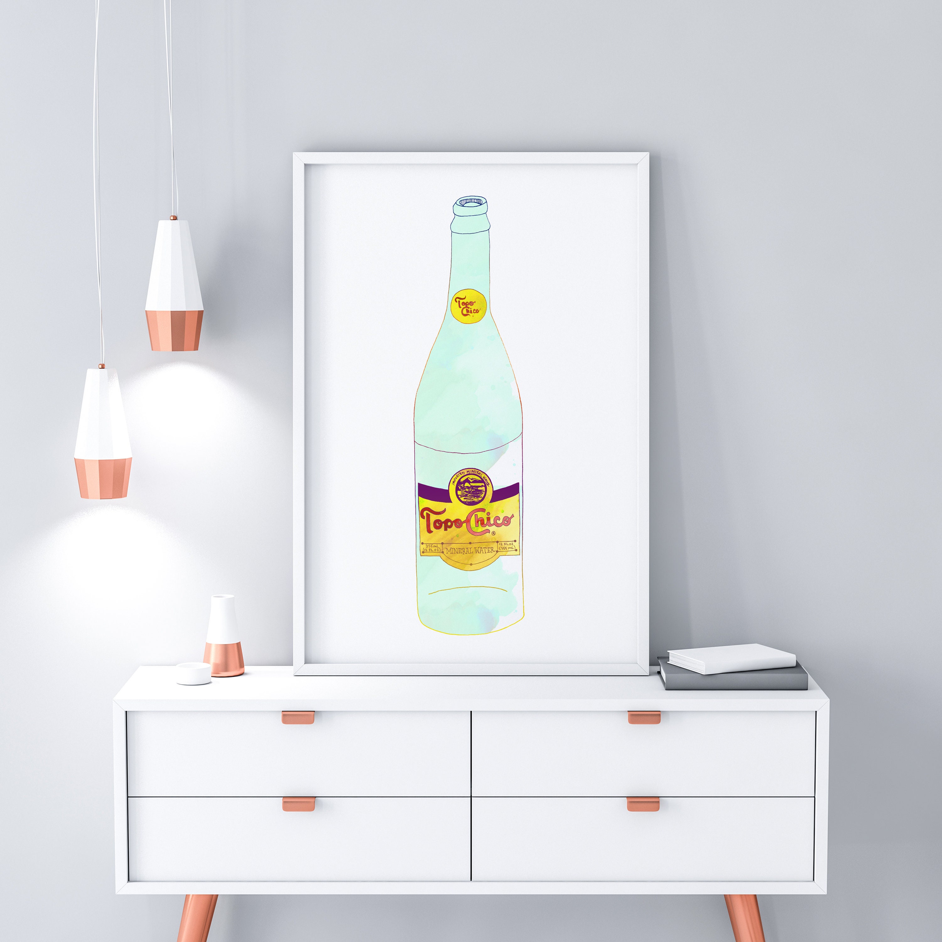 Topo Chico Watercolor Art Print | Etsy