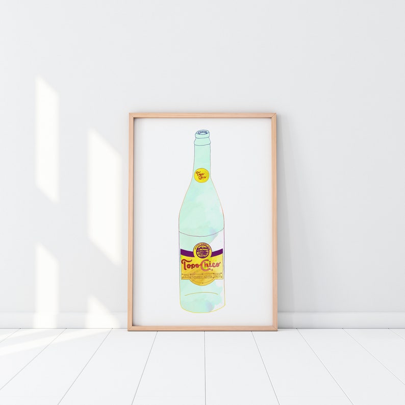 Topo Chico Bottle Art Texas Art Print Etsy