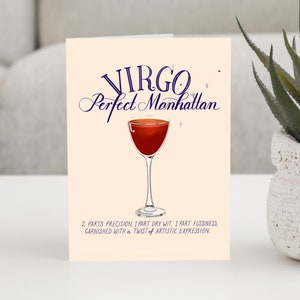 Biglietto d'auguri per la Vergine: perfetto cocktail Manhattan – Biglietto d'auguri divertente
