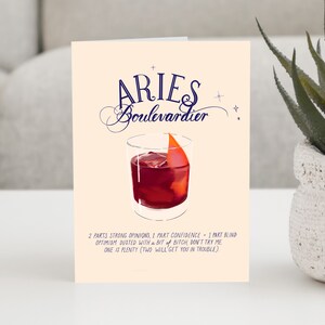 Tarjeta de cumpleaños de Aries: Cóctel Boulevardier