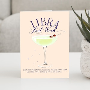 Biglietto di auguri di compleanno Bilancia: Cocktail dell'ultima parola - Biglietto di auguri di compleanno divertente