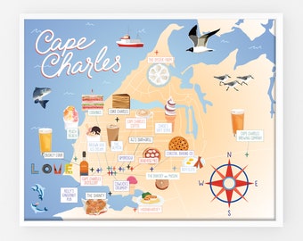 Cape Charles, Virginia Eastern Shore Restaurant and Bar Map