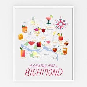 Richmond Virginia Bar Map Print