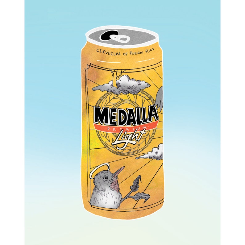 Medalla Beer Artwork Puerto Rico Beer Print Puerto Rico Etsy