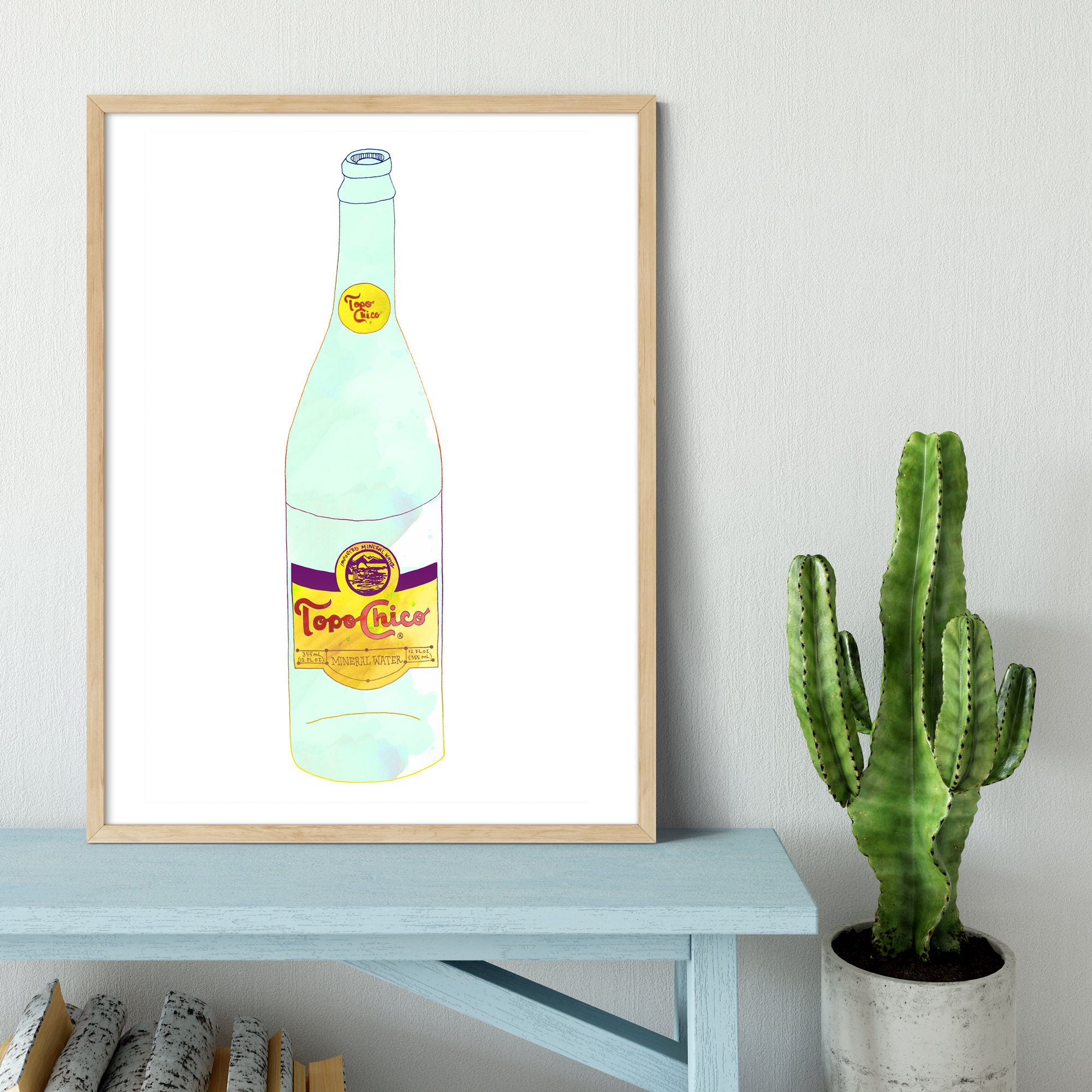 Topo Chico Watercolor Art Print | Etsy