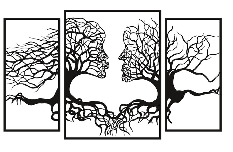 Tree couple love wall art dxf svg cutting files