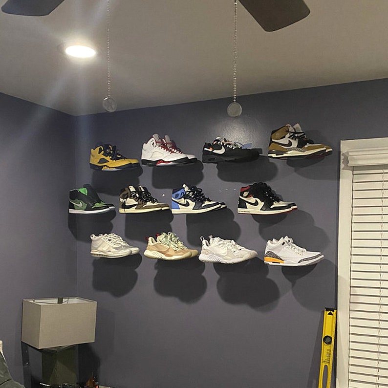 Set of 12 Floating Sneaker Displays / Shelves Clear Plastic Etsy