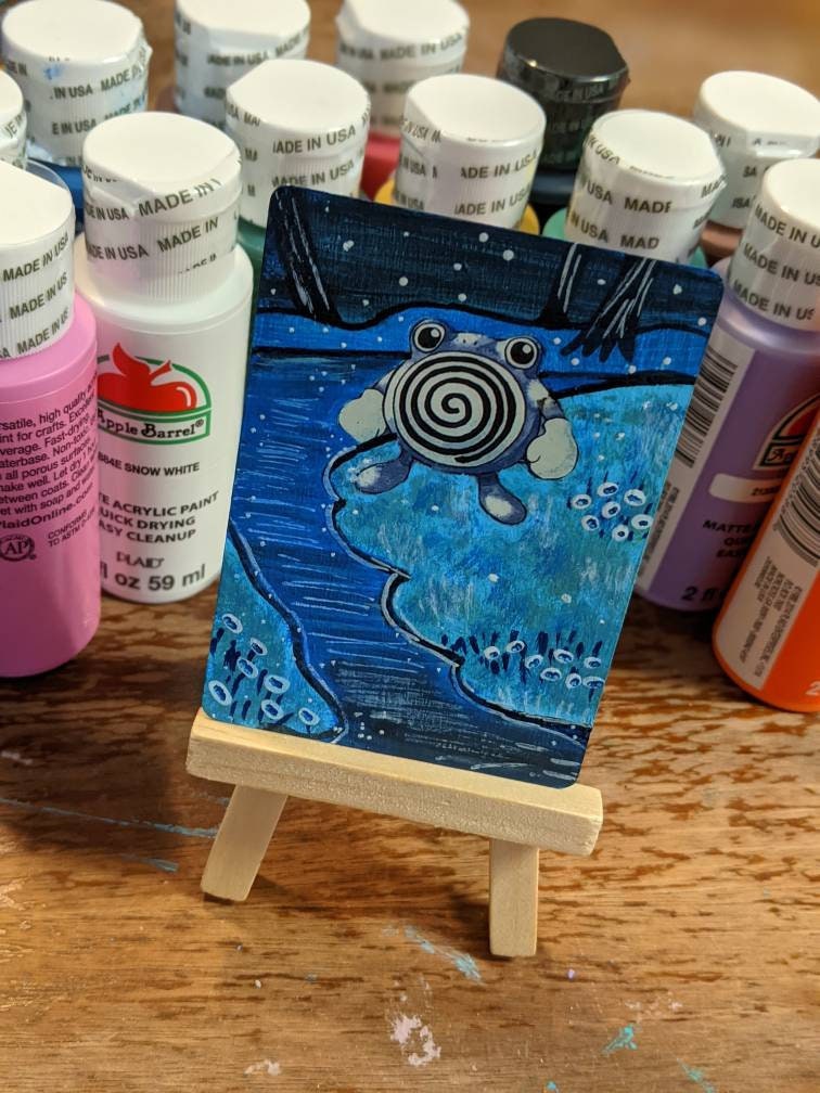 PoliWhirl Pokemon Card Painting Extended Art Alter 38/102 | Etsy