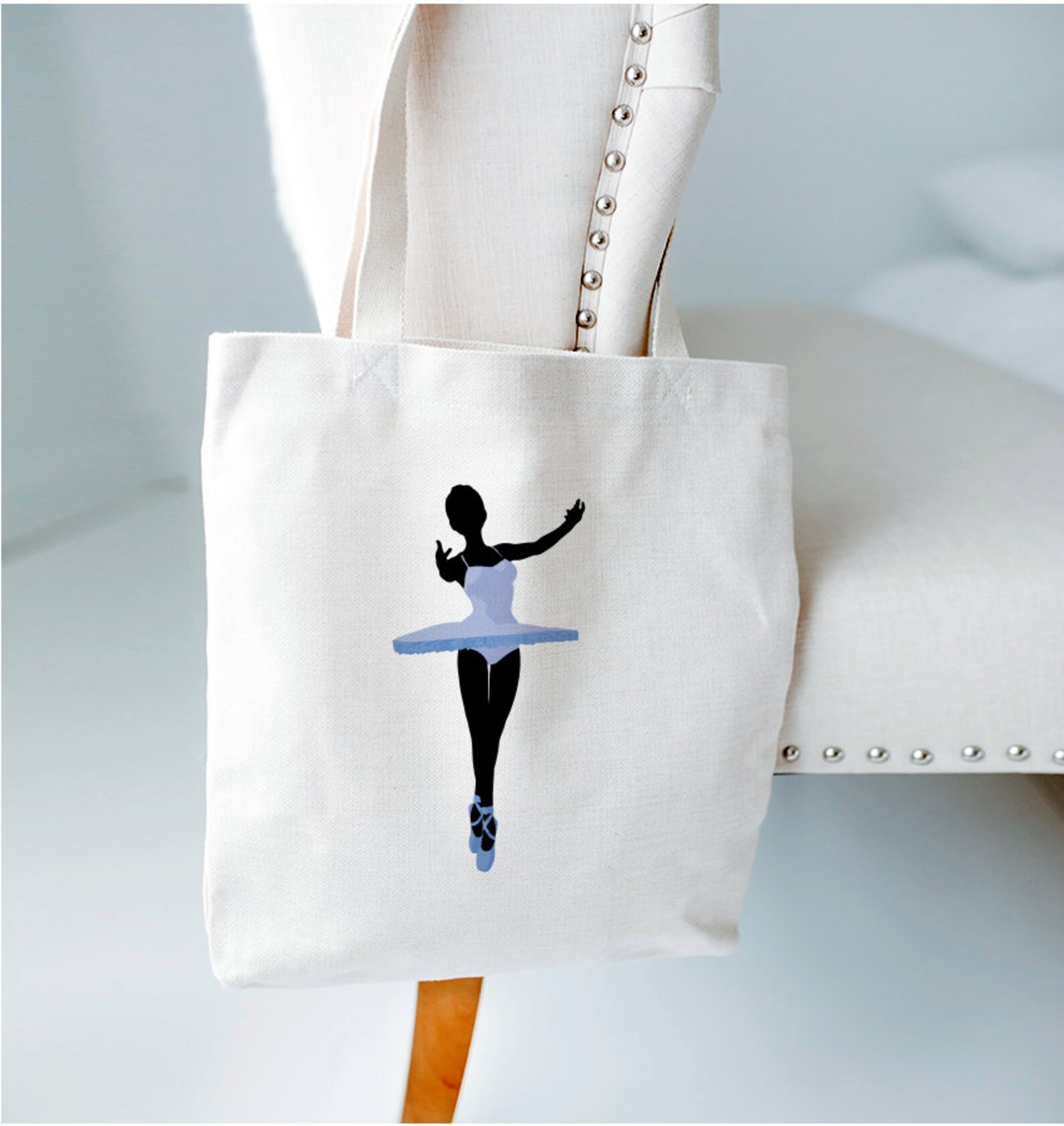 custom ballerina blue custom customizable personalized gift for her dancing ballet tutu shopping bag bulk tote bag