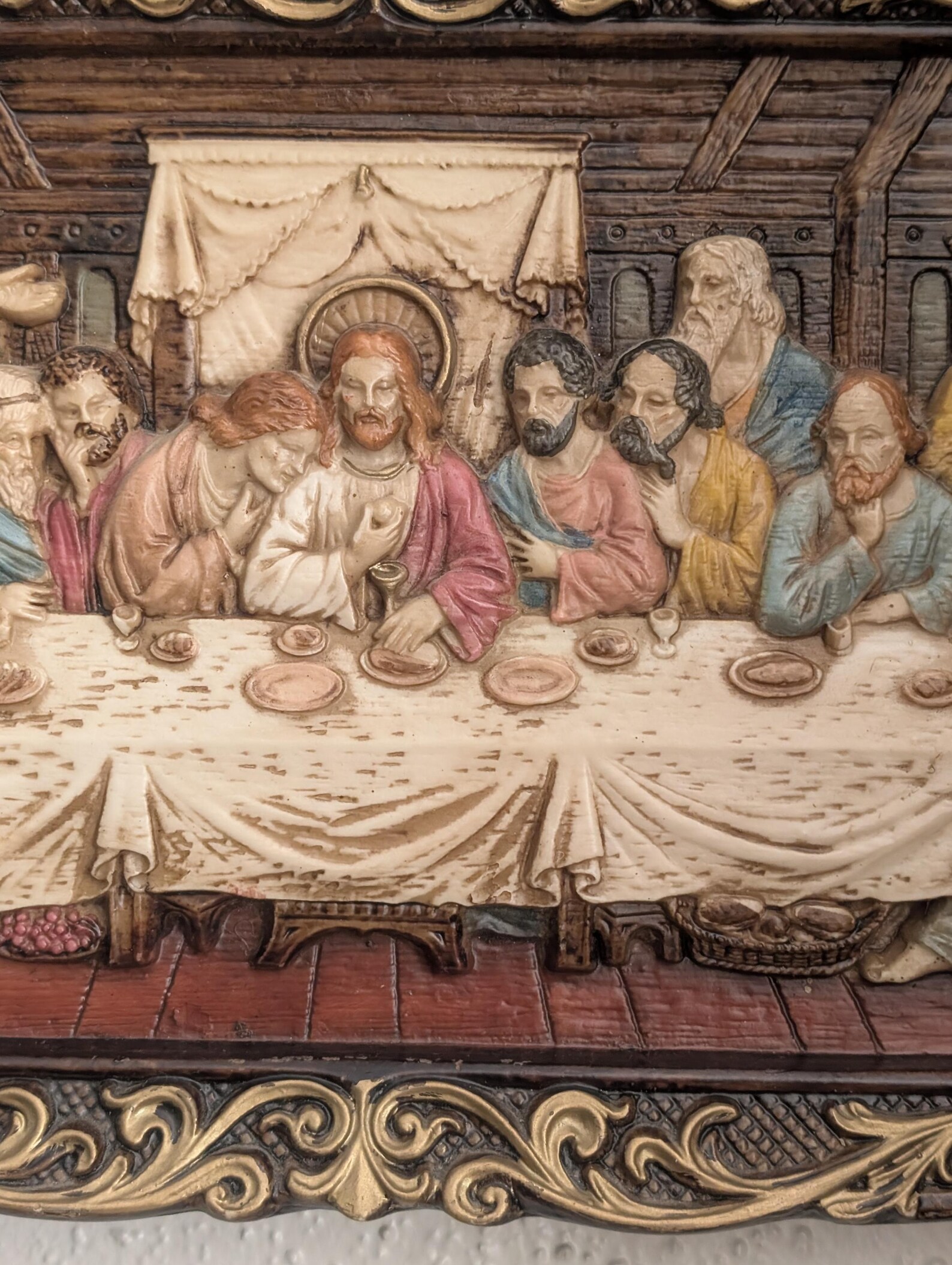 Vintage Italian “the Last Supper” Ornate Gold Wall Hanging 13 X 8in ...