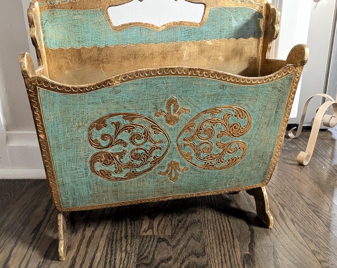 Italian Florentine Magazine Rack Storage Made in Florence Italy Gilded ...