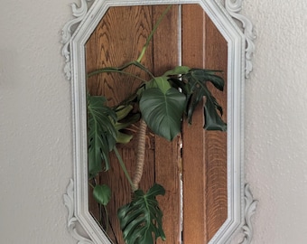 Vintage Syrco # 4614 Hollywood Regency 1963 Painted White Wall Mirror 32 x 16in