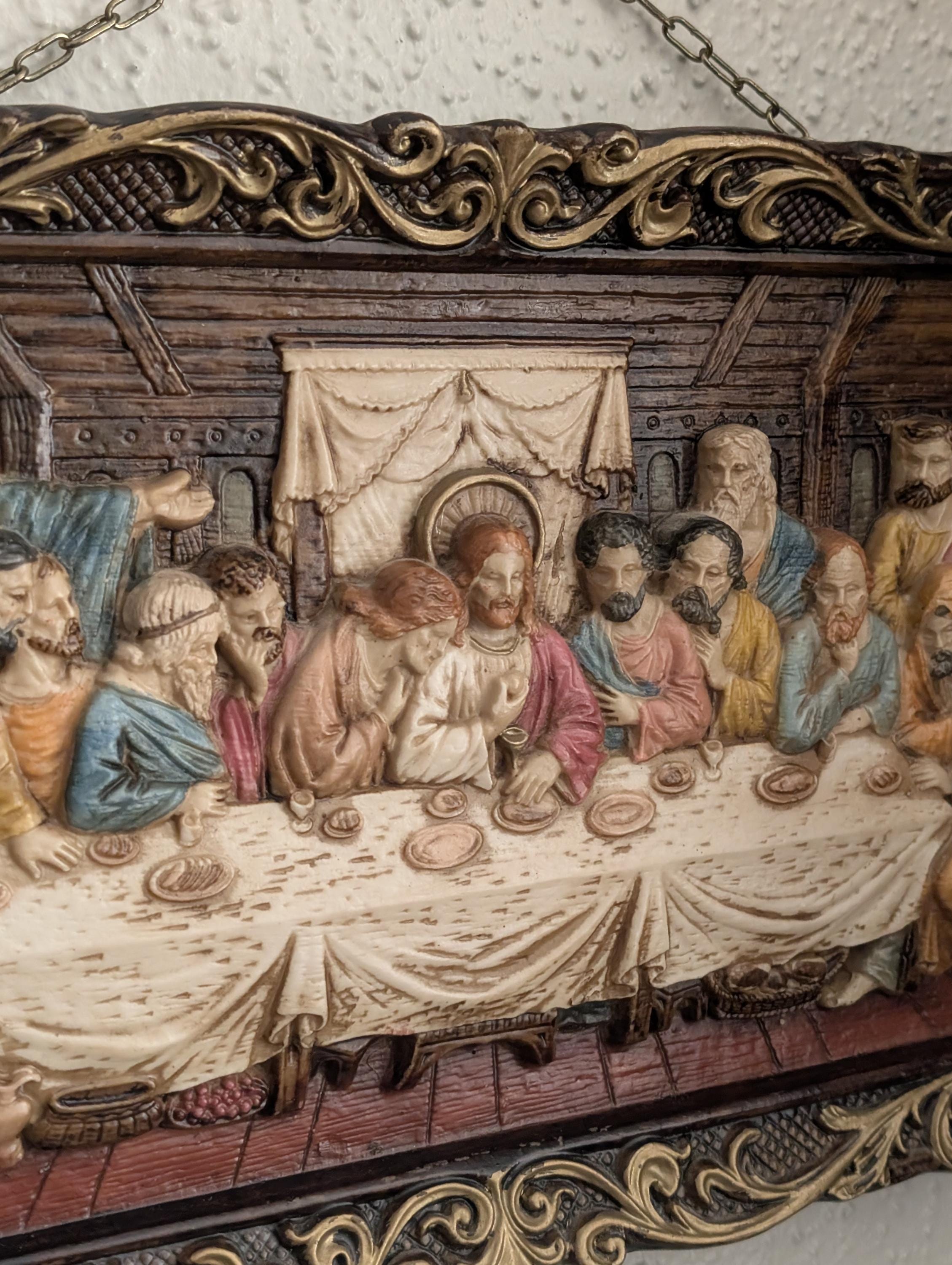 Vintage Italian “the Last Supper” Ornate Gold Wall Hanging 13 X 8in ...