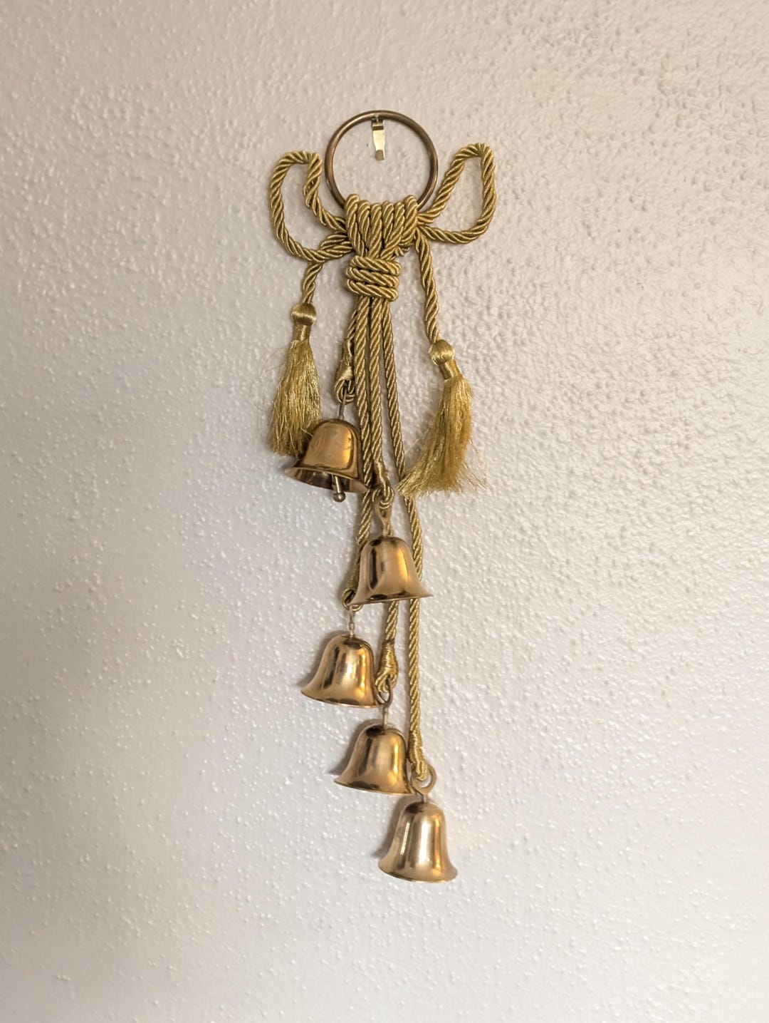 Mini Ring Bell Ropes Vintage 5 Brass Bells Rope Decorative Bow Ring Door Hanger - Etsy