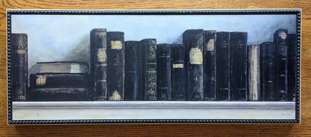 Study in Black, Wall Art, Arnie Fisk, 33 X 13, Framed Vintage Books - Etsy