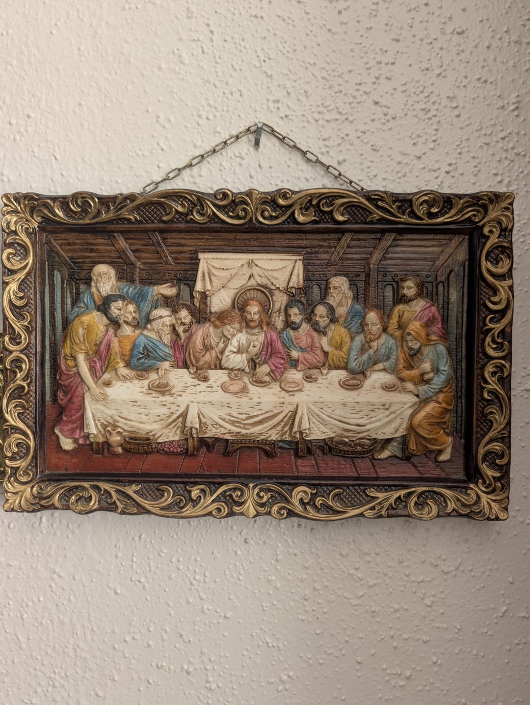 Vintage Italian “the Last Supper” Ornate Gold Wall Hanging 13 X 8in ...