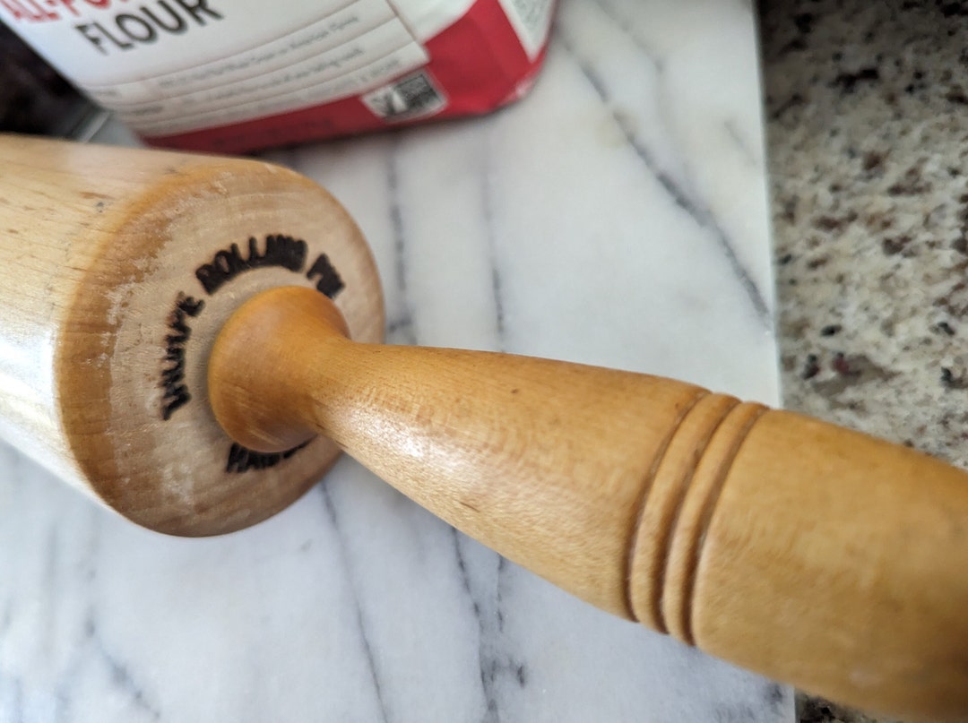 Thorpe Wood Rolling Pin 12 X 3 Solid Bearings Hamden CT Vtg Etsy