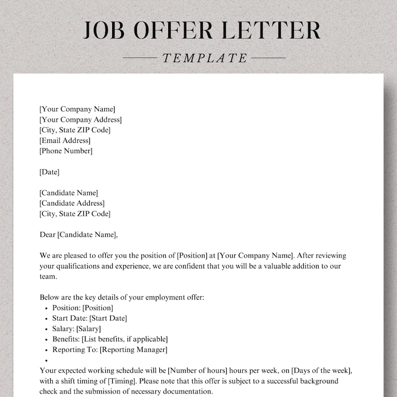 Letter of Accept - Etsy