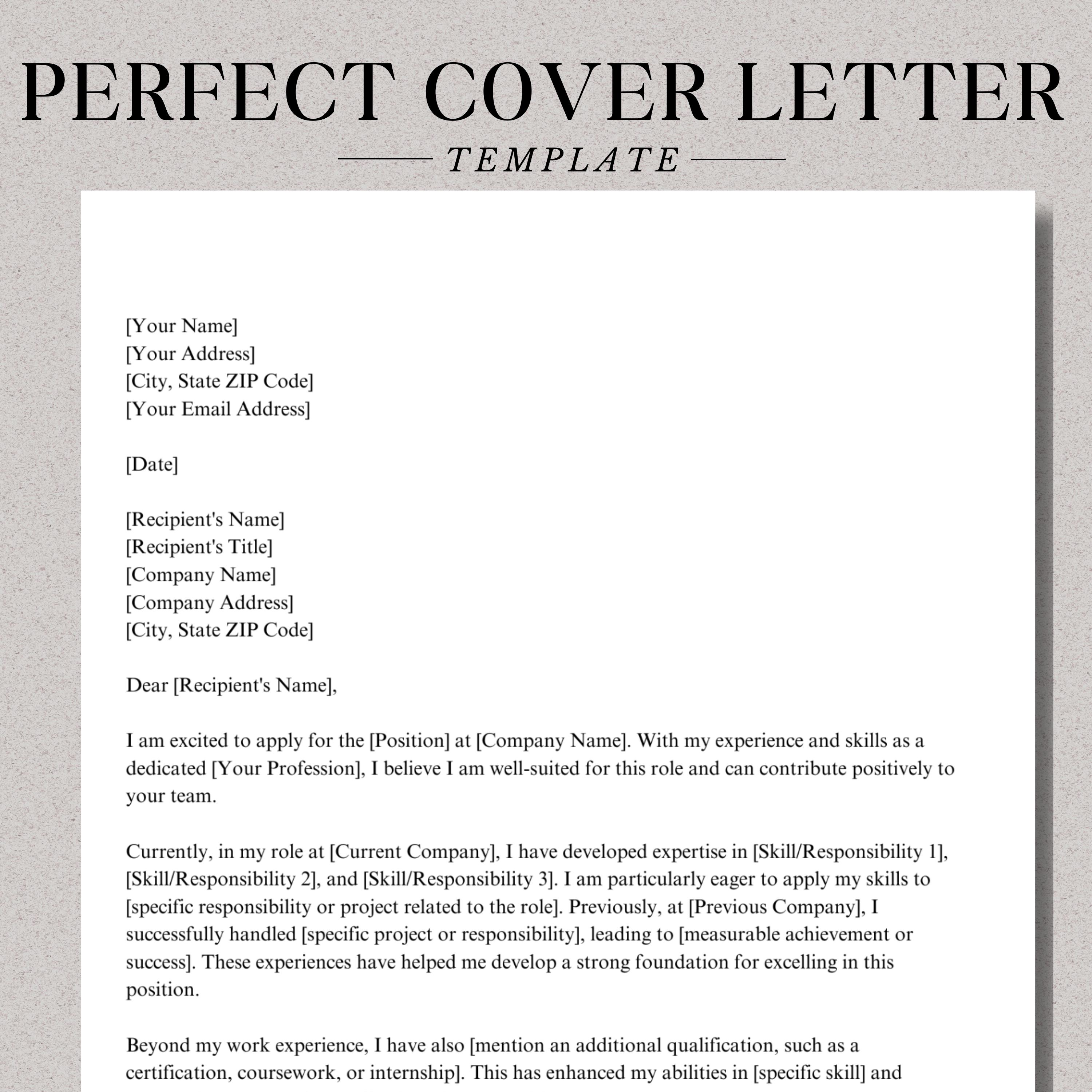 Cover Letter Template Simple Good Professional Cover Letter Word Docs Canva  Business Cover Letter Application Letter Resume Letter - Etsy Israel, image size:3000x3000