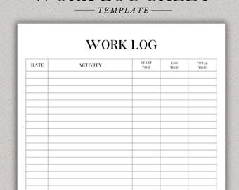 Registro de trabalho Registro de tempo para impressão Rastreador de tempo Registro de horas de trabalho Rastreador de atividades Rastreador de turnos Modelo de turno de trabalho Modelo de horas de trabalho Escritório