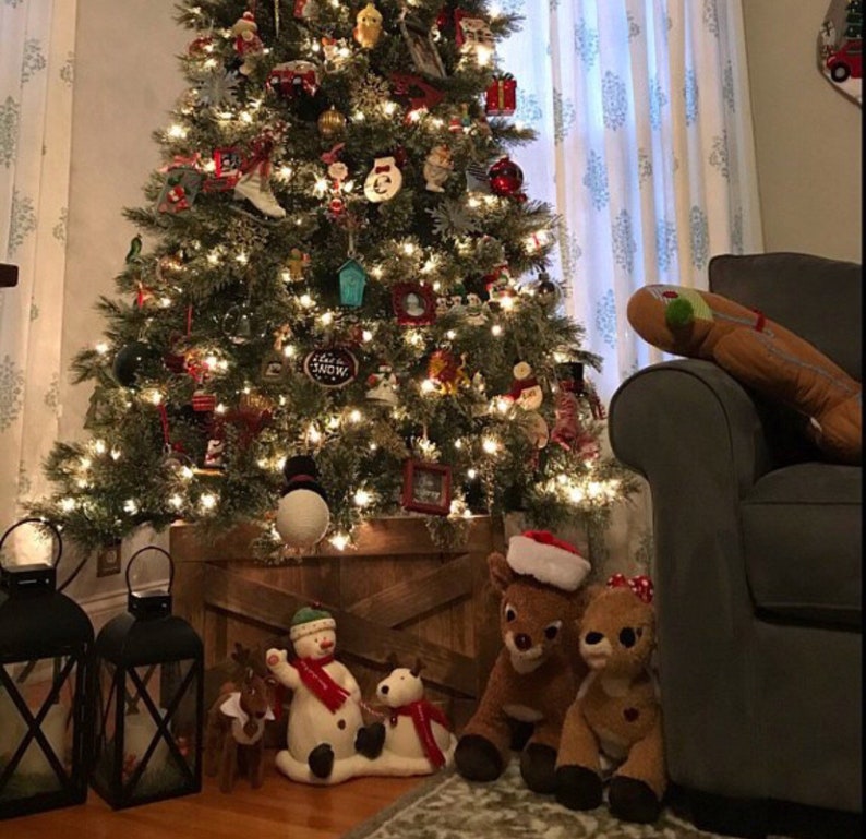 Christmas Tree Box Tree Skirt Alternative Wood Tree Box Etsy