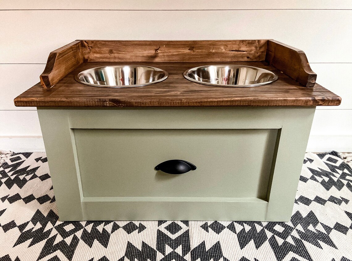 Dog Feeding Station with Backsplash Etsy