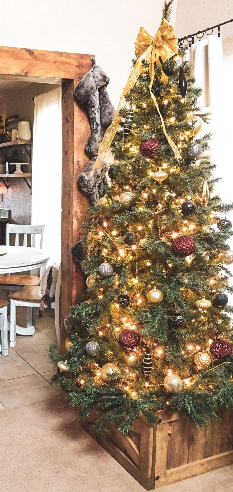 Christmas Tree Box Tree Skirt Alternative Wood Tree Box Etsy