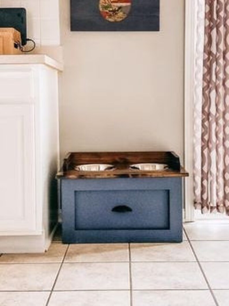 Dog Feeding Station with Backsplash Etsy