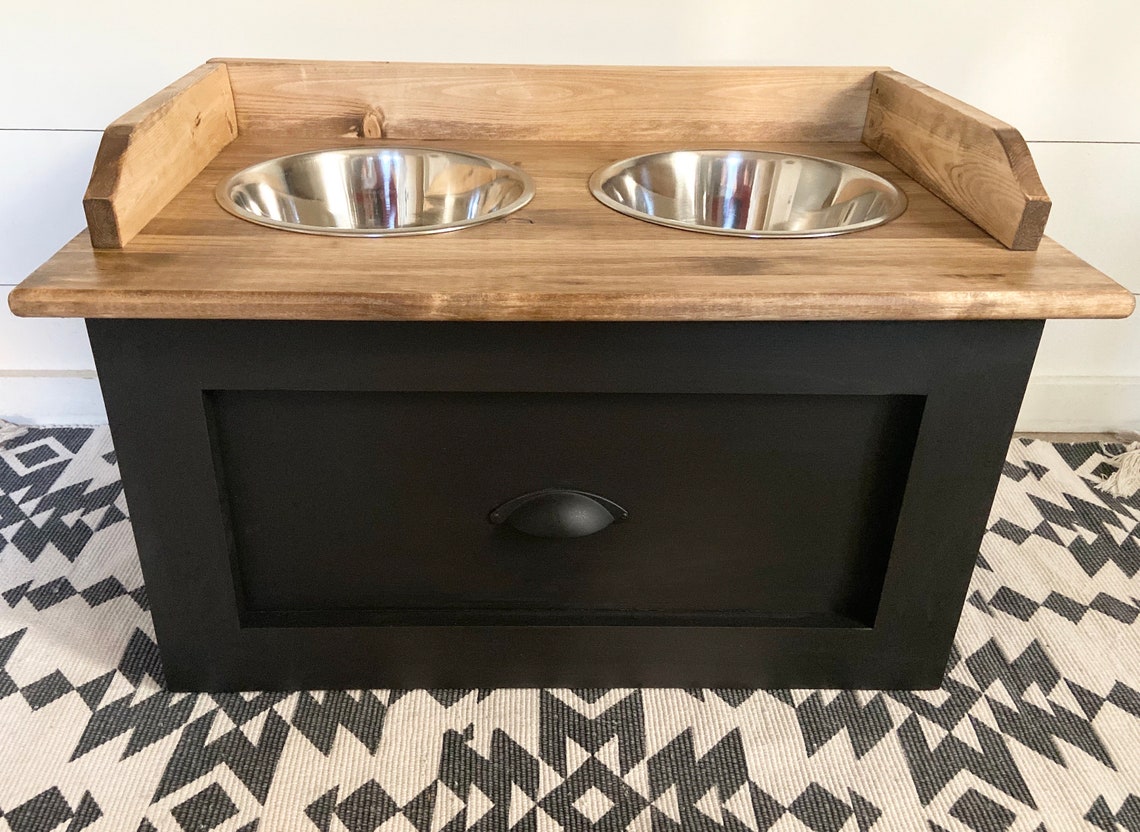 Dog Feeding Station with Backsplash Etsy