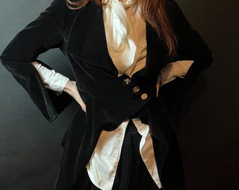 Vivienne Westwood Vintage Wool Cashmere Coat | Black Mid-length
