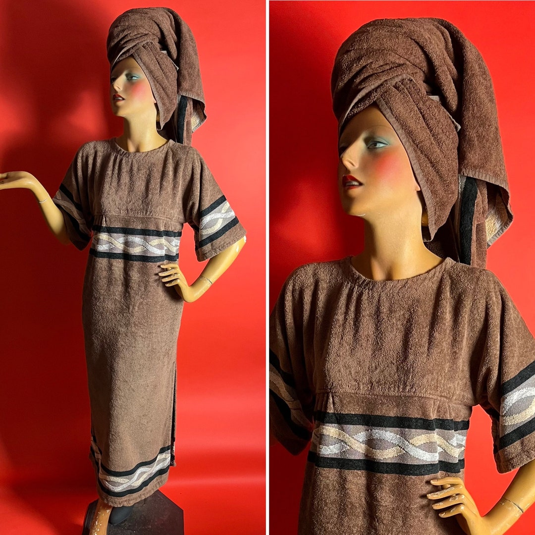 1970s Halston Chocolate Brown Toweling Jumpsuit