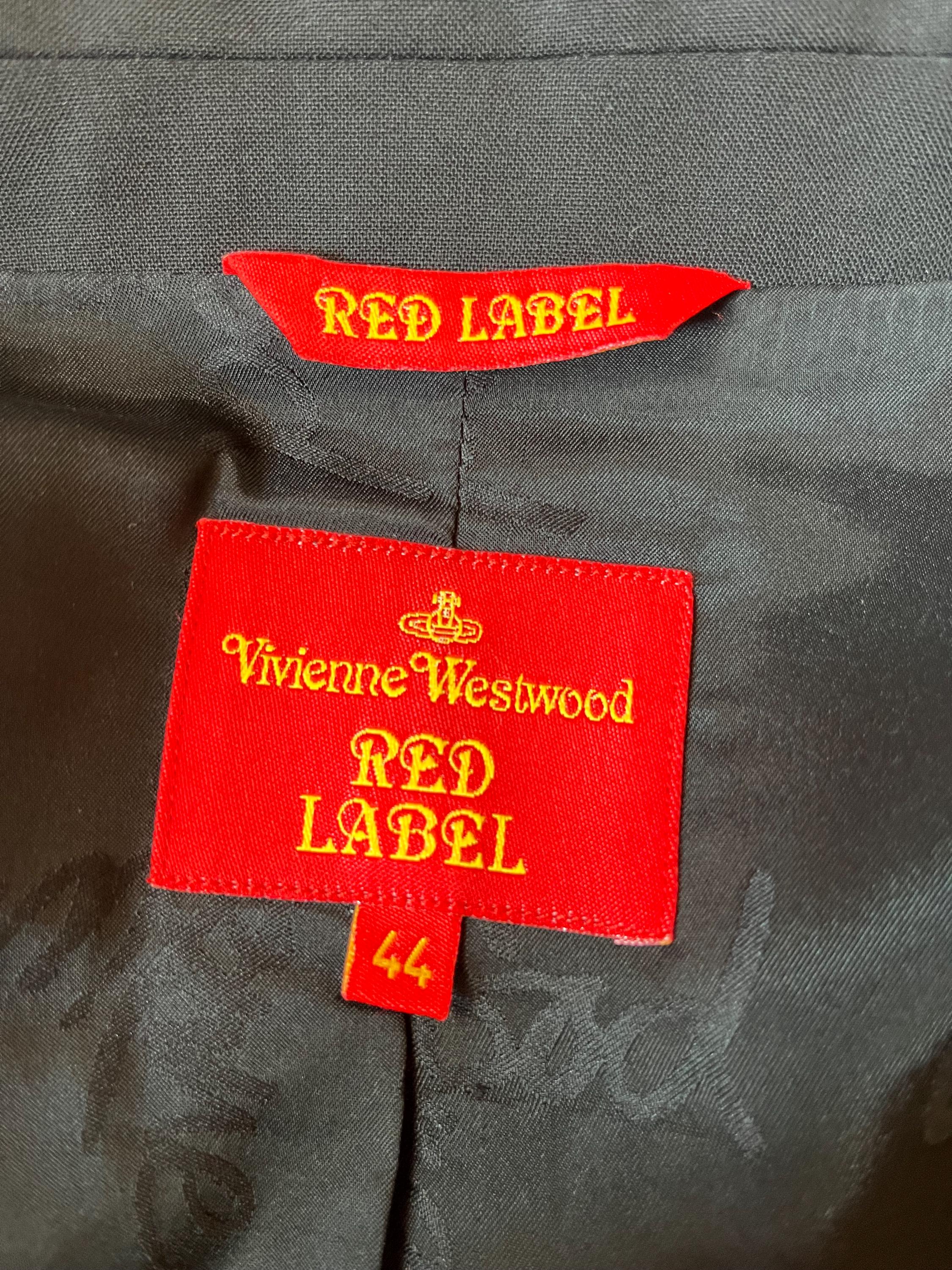 【希少品】Vivienne Westwood red label 2009 Y2K 2009 Vivienne Westwood Red Label Black Wool Jacket With Draped