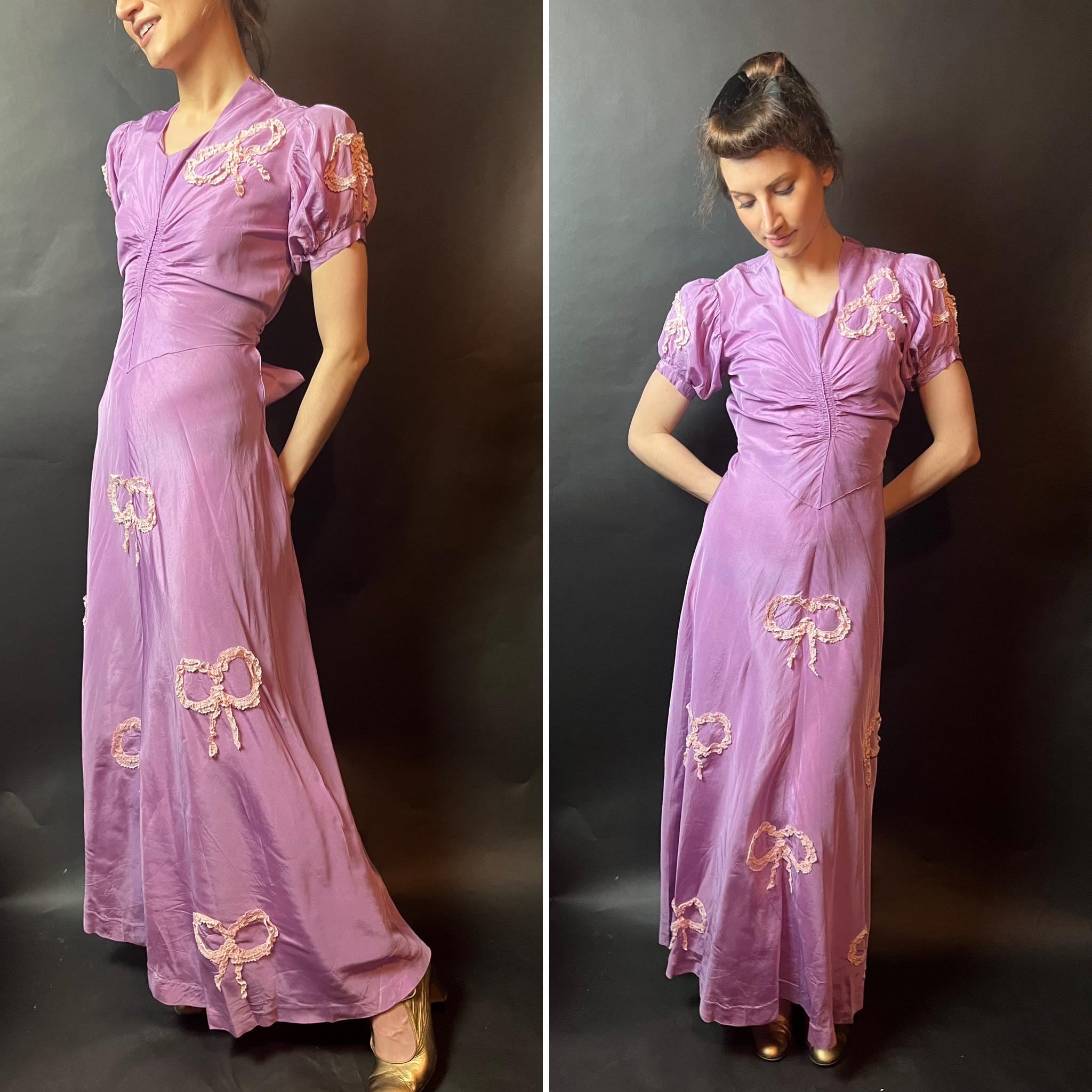 1940s Lavender Dress - Etsy UK