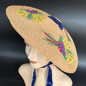 1940s/50s Vintage Riviera Velour Hat Vintage Hat Black Velour Riviera Brand Made Italy Mid  main image 3